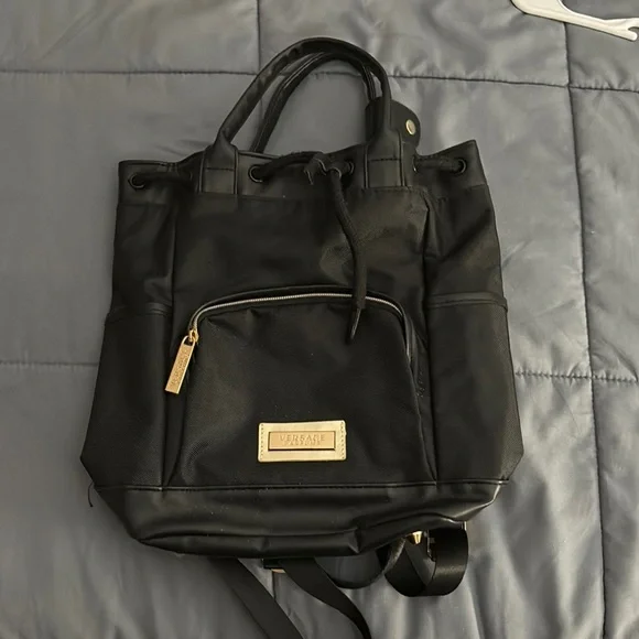 Versace | Bags | Versace Black Backpack With Gold Accents  display picture 1